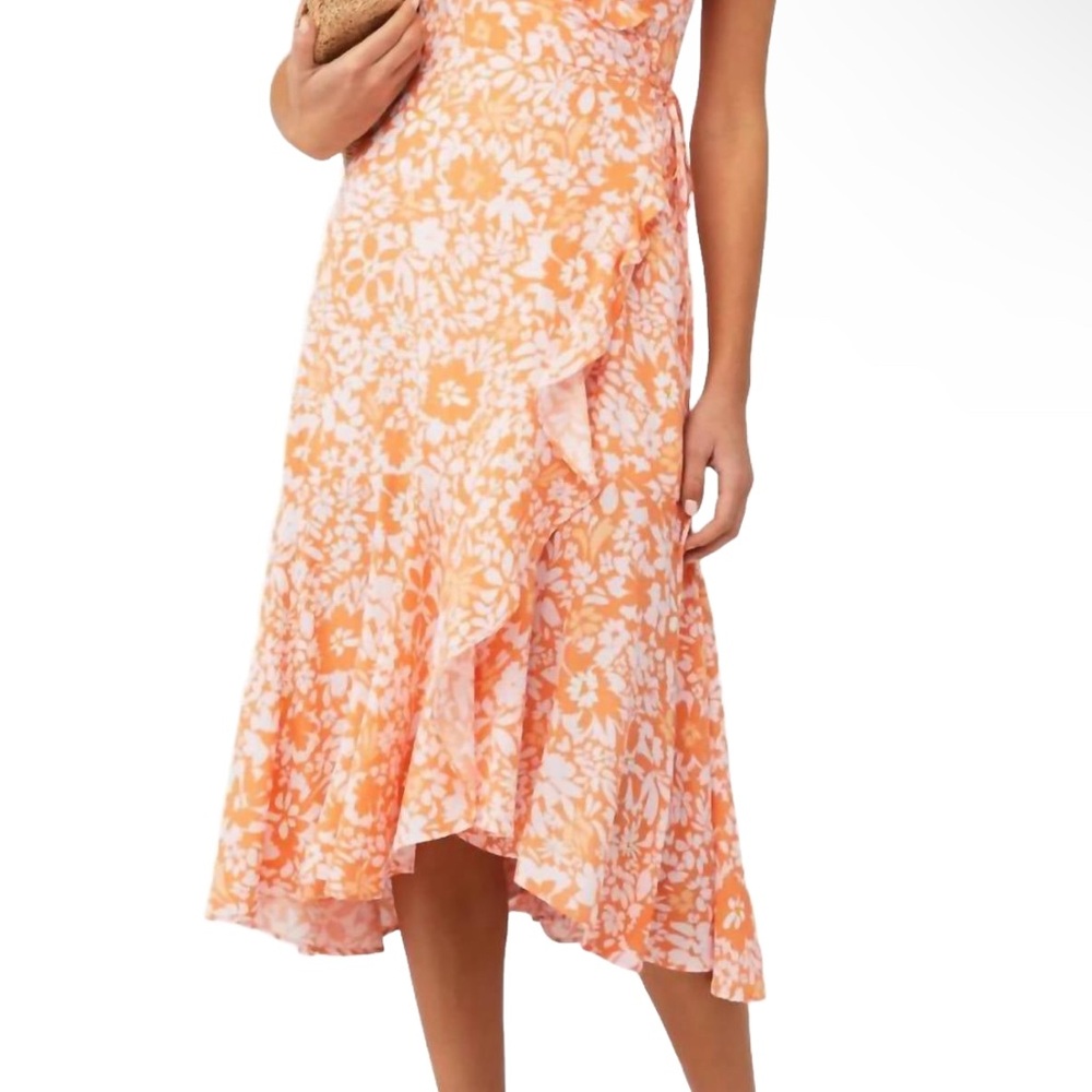 Revolve | MINKPINK XS Floral Orange and White Midi Dress